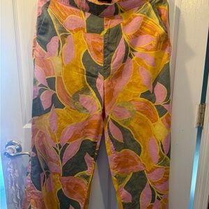 Tahari linen wide leg pants